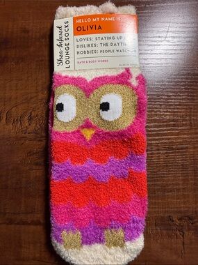 Bath & Body Works Olivia Owl Shea-Infused Lounge Socks